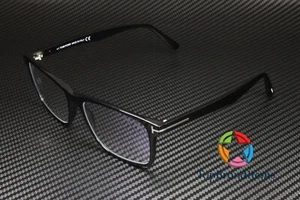 TOM FORD T-Logo FT5752 B 001 Shiny Black Blue Block Lens 53 mm Men's Eyeglasses - Picture 1 of 6