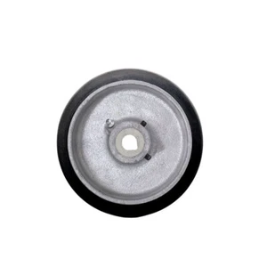 Rueda motriz con llave de hierro fundido con banda de rodadura de goma de 10" x 3" - Diámetro de 28 mm - Rueda de servicio - Imagen 1 de 5