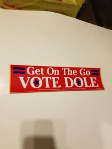 Bob Dole - Get on the Go - Vote Dole 1988 - Presidential Autoaufkleber  - Bild 1 von 1