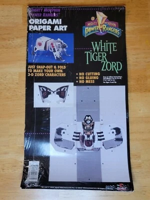 1994 Mighty Morphin Power Rangers - White Tiger Zord (Origami Paper Art) New - Image 1 of 4