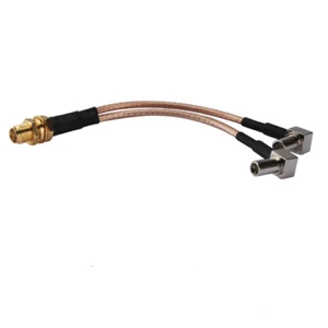 RP SMA Female to Y type 2x MS147 Splitter Combiner cable Jumper pigtail RG316 4" - Picture 1 of 3