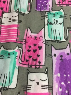 SCRUB TOP SIZES: XS, S, L, PURR-IFIC KITTY CAT NWT NURSE MEDICAL VET CNA  Cats - Image 1 of 4
