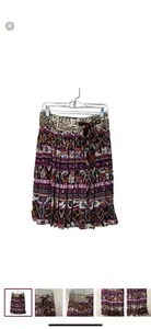 Diane von Furstenberg Größe 2 Rock Seide Plissee Wickeloptik Mehrfarbig Blumen Pailletten - Bild 1 von 9