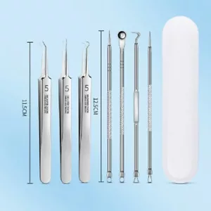 Acne Needle Kit Pimple Blackhead Remover Blemish Comedone Extractor Tweezer Tool - Picture 1 of 14