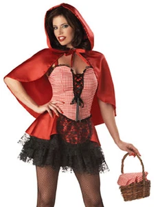 Sexy Gothic Little Red Hot Riding Hood  Adult Halloween Costume NEW incharacter - Picture 1 of 2