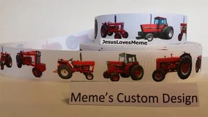 Grosgrain Ribbon International Farm Tractors Red Tractor Barn Farming Animals - Picture 1 of 1