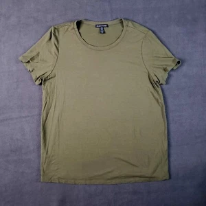 Eileen Fisher Shirt Womens Size Medium Green Short Sleeve T Shirt Blouse Olive - Picture 1 of 13
