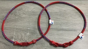 (LOT OF 2) Texas Rangers Phiten Necklace Red 20” - NEW W/O PACKAGING - Picture 1 of 4
