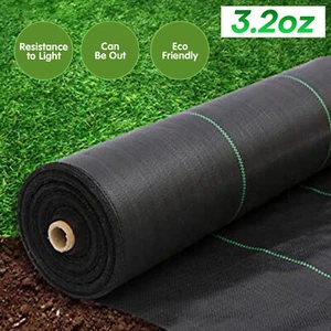 3.2OZ Woven Garden Weed Barrier Control Landscape Fabric Heavy Duty Ground Cover - Picture 1 of 31