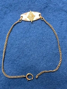 VTG Pi Beta Phi 20 12K GF Bracelet–Arrowhead Diamond Symbol, Needs Clasp Repair - Picture 1 of 6