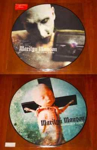 MARILYN MANSON 2x 12" PICTURE DISC VINYL Lot DISPOSABLE TEENS & THE FIGHT SONG - Picture 1 of 5