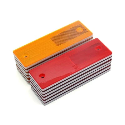 Reflectores rectangulares de montaje adhesivo/tornillo de 6" (Kit 3/amarillo + rojo) Kit 3 Foto 1 de 4