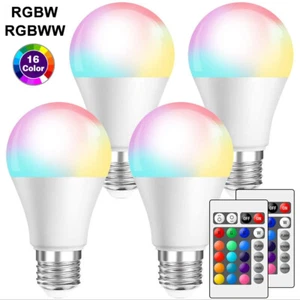 E27/E26 LED RGBW Colorful Changing Light Bulb Dimmable Bulbs with Remote Control - Picture 1 of 18