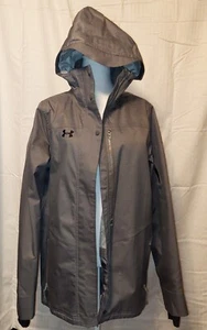 UNDER ARMOUR Hood Grey Rain Coat Size SM/P Loose great condition - Picture 1 of 8