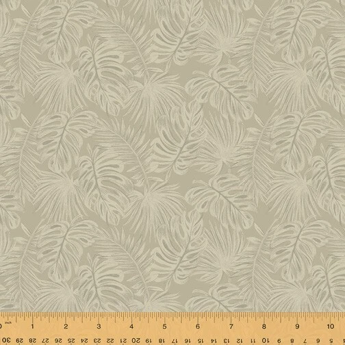 HAWAIIAN PALM TREE LEAVES TAN 100% COTTON FABRIC QUILTING SEWING WINDHAM FABRIC - Image 1 of 1