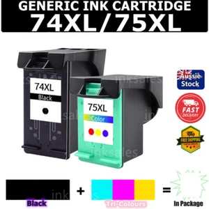 Generic 74XL 75XL Ink For HP C4240 C4385 Deskjet D4270 Officejet J5700 J6480 - Picture 1 of 10