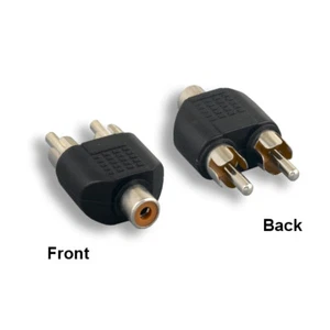 Accoppiatore audio 2-RCA rosso/bianco maschio a mono RCA femmina per laptop stereo auto MP3 - Foto 1 di 1