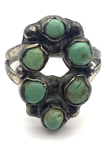 Indianer Türkis Ring Größe 6 (reparaturbedürftig) - Bild 1 von 9