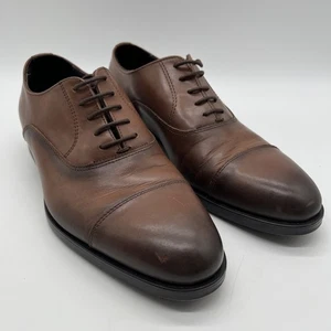 To Boot New York Pienz Men's 7 Brown Leather Lace Up Cap Toe Oxford Dress Shoes - Picture 1 of 10