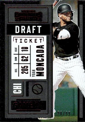 2020 Panini Contenders #56 Yoan Moncada Draft Ticket Red #/99 - Image 1 of 2