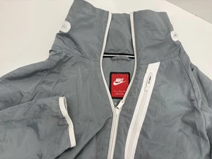 Damen Nike Tech Aeroshield Moto Cape Jacke mit Kapuze Silber Weiß Größe XL - Bild 1 von 9