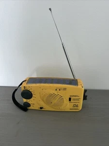 Solar Emergency Hand Crank Dynamo AM/FM Radio Yellow - Picture 1 of 17