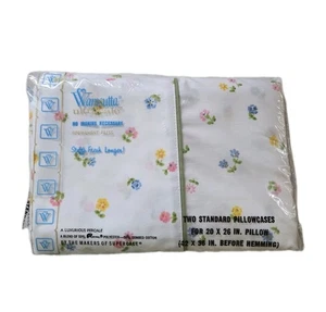 Wamsutta Vintage Country Flowers Standard Pillowcases NEW Cottage Floral Retro - Picture 1 of 4