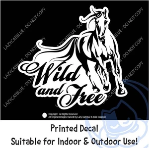 Wild & Free Horse Decal Sticker Farm Country Western Life Cowgirl Love Ride Free - Picture 1 of 8