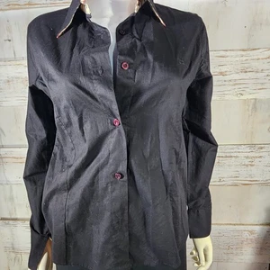Burberry Brit schwarz kariertes Bündchen Top Damen Gr. M Stretch @12 - Bild 1 von 14