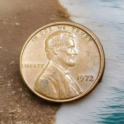 1972 Lincoln Cent. No Mint Mark. Double On Rim , Off Centered Strucking Error - Image 1 of 4
