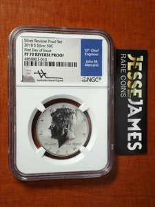 2018 S 50C REVERSE PROOF SILVER KENNEDY HALF NGC PF70 FIRST DAY ISSUE MERCANTI - Picture 1 of 2