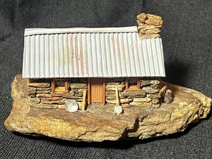 Vintage Gold Miners Stone Cottage Artist Signed Art Sculpture House New Zealand - Picture 1 of 20