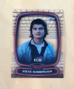 2025 Topps High Tek Hellfire 1/99 Steve Harrington Stranger Things prima stampa - Foto 1 di 4