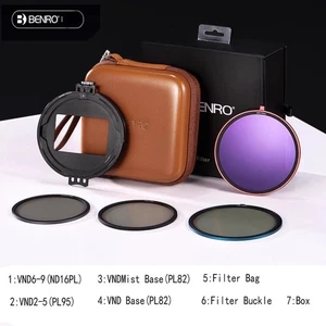 Benro  VF1A Magnetic Adjustable VND Mist Base ND CPL 67 72 77 82mm Filter Kit﻿ - Picture 1 of 8