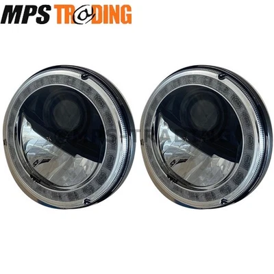 Defender 7" LED Headlamp with Integral Indicator + DRL RHD Black WIPAC S7197LED - Image 1 of 4