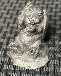 Pewter Rabbit Figurine Zorro Signed M. A. Ricker Long Ear Metal - Picture 1 of 7