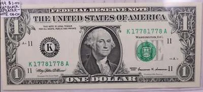 1999., $1., F.R.N., Repeater Serial Nr., Crisp Uncirculated., Store #0725 - Image 1 of 2