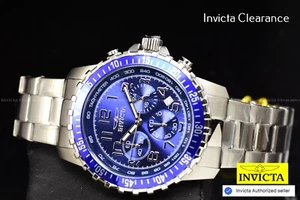 Reloj Invicta para hombre 45 mm especial de cuarzo cronógrafo esfera azul tono plateado SS - Imagen 1 de 9