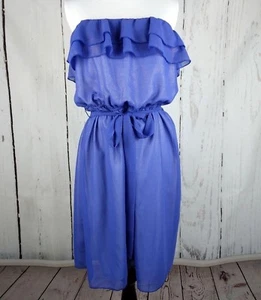 Vestido Maurices Sin Tirantes Púrpura Plus 0 Dorado Brillo Volantes Cinturón Nuevo con Etiquetas 14 XL - Imagen 1 de 6