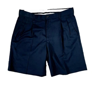 Alan Flusser Golf Mens Shorts Size 36 Navy Blue Pleated Front - Picture 1 of 4