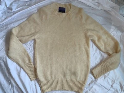 Vintage Pendleton 100% Virgin Wool V- Neck Sweater Size M USA Cream Small holes - Image 1 of 4