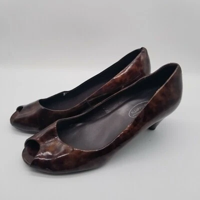 Talbots Womens 7.5B Brown Marble  Sandals Open Toe heel Shoes Brazil - Image 1 of 4