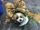 papillon dog Puppies Hand Painted Glass Ornament