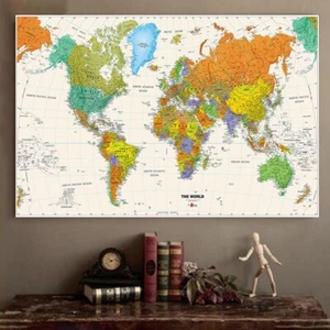 High Quality 150x225cm Waterproof Foldable World Physical Map Extra Large Globe - Picture 1 of 6