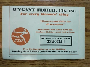 Wygant Floral Co. South Bend-Mishawaka Indiana 1977 Print Advertisement - Picture 1 of 1