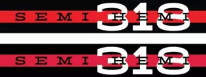 S E M I-H E M I  Poly Head 318 Valve Cover Decals Dodge Plymouth Chrysler Mopar - Picture 1 of 3