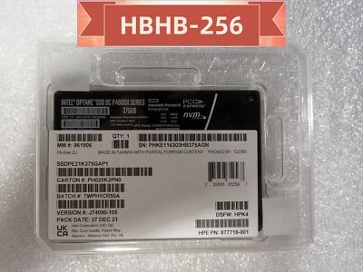 Intel Optane P4800x 375GB SSD U.2 NVME PCIE HP SSDPE1K375GAP1 Solid State Drives - Image 1 of 2