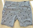 Polo Ralph Lauren Men Classic Fit All Over Pony Shorts 43 Blue White Pinstripe