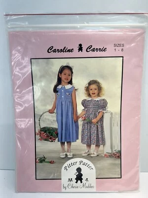 PITTER PATTER CAROLINE Cherie Maddox SMOCKING DRESS PATTERN Float Size 1 - 8 NEW - Image 1 of 4