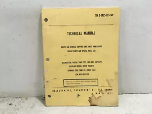 TM 5-3825-223-34P Verteiler, Wasser, LKW montiert. Modell 1602. 1971 - Bild 1 von 11